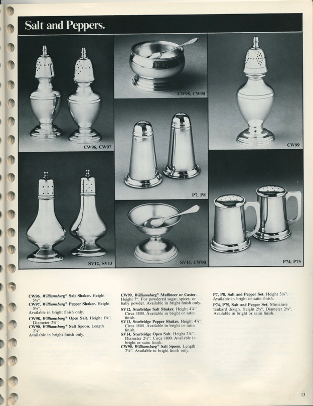1975 Stieff Pewter Catalog Pages 1126